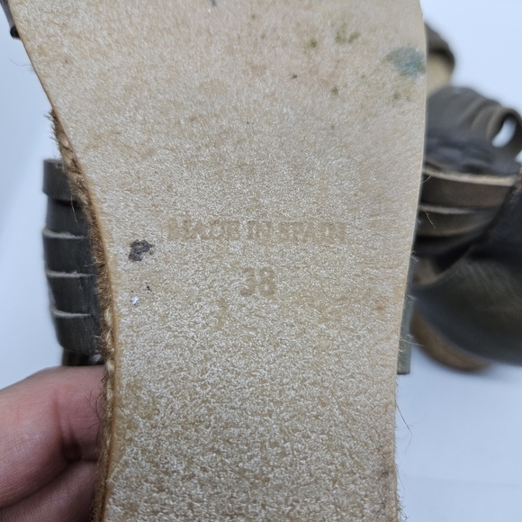 Eric Michael taupe woven leather espadrille sandals EU 38 - Picture 6 of 6